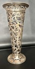 Antique Reed   Barton Sterling Silver Pierced Trumpet Flower 10    Vase 257g