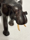 Vtg  Carved Solid Wood Elephant