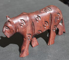 Vintage Hand-carved Solid Wood Tiger Figurine African Safari Art Sculpture
