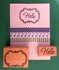 Hello Rubber Stamp  Wood Mounted