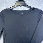 Lands End Top Women s Medium Black Cotton Scoop Neck Long Sleeve Pullover