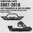 Front   Rear Bumper For 2007-2018 Jeep Wrangler Jk Jku Unlimited With Led Lights