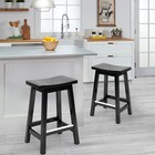 Bar Stools Set Of 2 For Kitchen Counter Solid Wooden Saddle Stools 24 -30 height