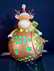 Christmas Moose Gold Luminary Light Up Led Color Changing Porcelain Battery
