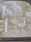 Framed Antique 1899 In Camp With The Gallant First Illinois Military Stereograph