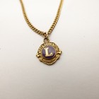 Vtg Lions Club International Tie Bar Clasp Chain Clip 10k Gold