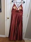 David s Bridal Celebrate Collection Satin Gown In The Beautiful Cinnamon Color