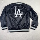 Mitchell   Ness Dodgers Varsity Jacket Mens L Black Satin Cooperstown Fair