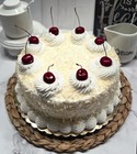 Dezicakes Fake  Coconut Cherry Cake  Artificial Food Prop Decoration