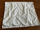 Vintage White Embroidered Linen Hand Towel With Floral Pattern