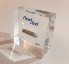 1987 Lucite Paperweight Embedded Winchester 38 Spec p  Bullet Proud To Lead