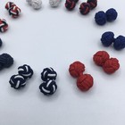 Fabric Silk Knot Shirt Cufflinks Navy Blue Red White Lot Of 14  7 Pairs  Formal