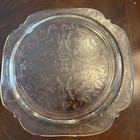 Vintage Indiana Glass Recollection Clear Square Serving Platter Madrid Pattern