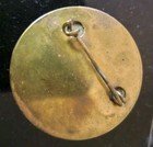 Vintage Horse Bridle Glass Domed Brass Rosette Brooch  Pin Equestrian 