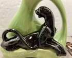Vintage Mid Century Modern Black Panther Table Lamp Ceramic Works  1950s