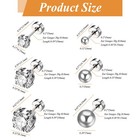 Low-allergy Flat-back Earrings For Women Cz 316l Stainless Steel Studs 3-8mm