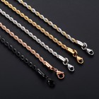 Rope Chain Necklace For Men And Women  Stainless Steel  16  30 In  2 3 4 5 6mm