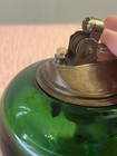 Mid Century Green Blown Glass Tabletop Lighter  Glass Body With Metal Top