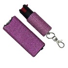 Mini Stun Gun And Pepper Spray Combo For Self Defense Pink Women Bling