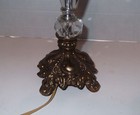 Vintage Lucite Table Lamp Mcm Clear Faceted Accent Lamp Geometric W  Brass Base