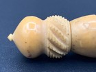 Victorian Antique Etui Needle Case Carved Turned Tagua Nut Circa 1910 s
