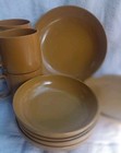 Vintage Melamine Bowls Plates Cups And Serving Bowl Set Golden