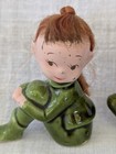 Vtg Pixies Elves Red Hair Napco National Potteries 3    Japan 1950   s Set Of 2