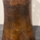 Vintage Mid-century  Modern Hand-hammered   Cut Copper Vase 10    X 6   