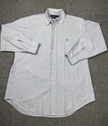 Ralph Lauren Yarmouth Mens 16-33 Light Blue Oxford Button Down Shirt Flesh Pony