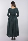 Green Kurta Women Polka Dot Flared Anarkali Kurti Gown Dress New