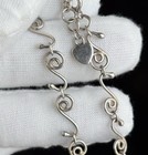 Vintage 925 Sterling Silver Swirl Link Heart Ankle Bracelet 9 25in Adjustable