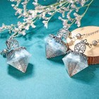 Aquamarine Crystal Dowsing Pendulum Reiki Life Tree 6 Faceted Pointed Orgonit   