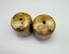 53 Grams 2 Big Antique Bakelite Beads Marbled 