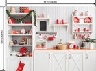 9x6ft Christmas Backdrop Xmas Kitchen Photography Background Studio Props