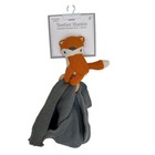 Nwt Modern Baby Fox Lovey Plush Knit Security s Blanket Wooden Ring Grey Orange
