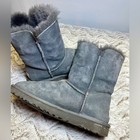 Ugg Bailey Button Suede Grey Color Boots Warm Cozy Women   s Size 8
