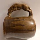 Happy Appy Valley Studio Pottery Horse Handle Mug 2001 Brown Drip Ohio Usa Rare