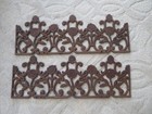 Omg Pair Old Cast Iron Metal Architectural Header Pediments Ornate Flowers