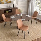 Dining Chairs Set Of 4  Pu Leather Dining Chairs   Upholstered Seat Chair Brown