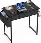 32 Inch Home Office Small Computer Desk Writing Pc Table With 2 Fabric Drawers