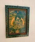 Old Picture Frame  Green Tara Mother Goddess Tibetan Thangka Poster  - 9 X 12  