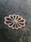Native American Turquoise Sterling Silver Brooch
