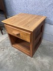 Wood Nightstand Bedside Table With Drawer   Shelf