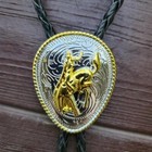 Running Horse Rodeo Shiny Gold Silver Cowboy Cowgirl Western Bolo Tie Bolotie