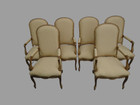 Set 6 Art Deco Dining Chairs Braided Ribbon Lace Gold Louis Xvi Regency Six Boho