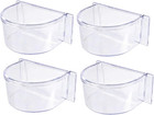 Lot Of 4 Bird Cage Clear Plastic Seed Water Feeder Cups