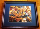 Ernie Barnes Extremely Rare Vintage Nfl Football Art 2 Intense  
