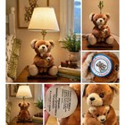 Mother Bear With Baby Plush Lamp Nursery Lamp Brown Teddy- No Shade