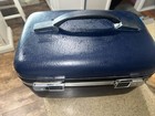 Vintage Blue American Tourister Train Case Make Up Suitcase -mirror Clean