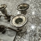 2x Weighted Cement Reinforced Sterling Silver Candelabra 550 Grams Total Weight